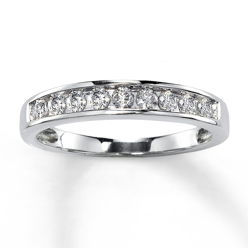 Main Image 1 of Previously Owned Wedding Band 3/8 ct tw Round-cut Diamonds 14K White Gold