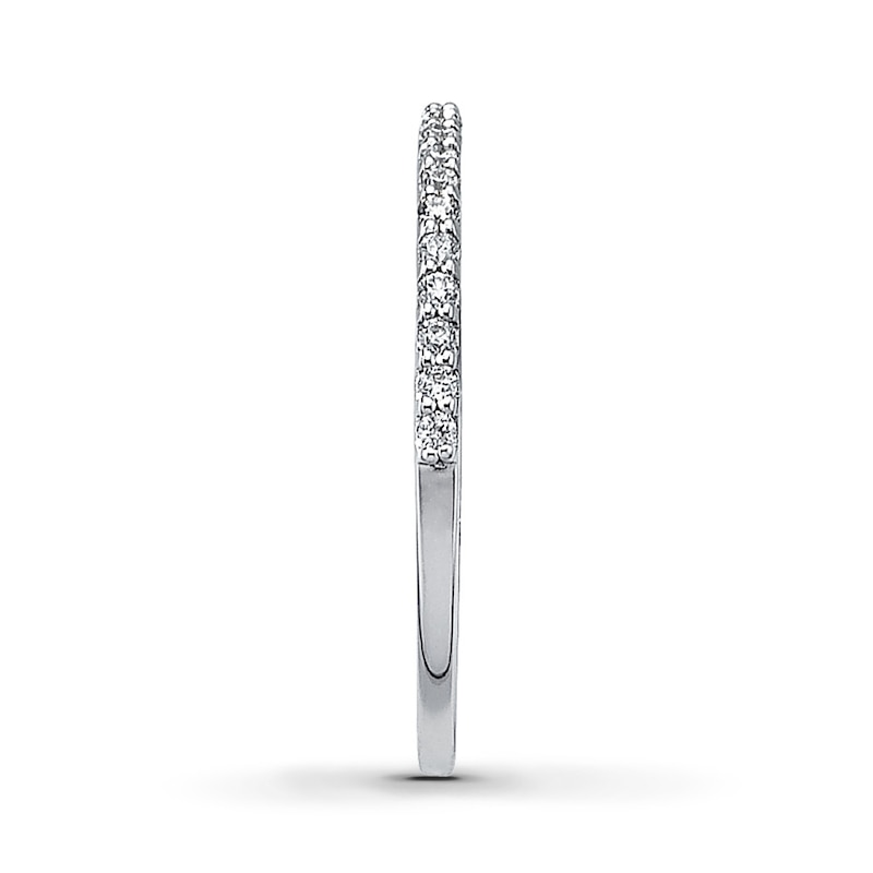 Main Image 3 of Previously Owned Diamond Wedding Band 1/8 ct tw Round-cut 14K White Gold