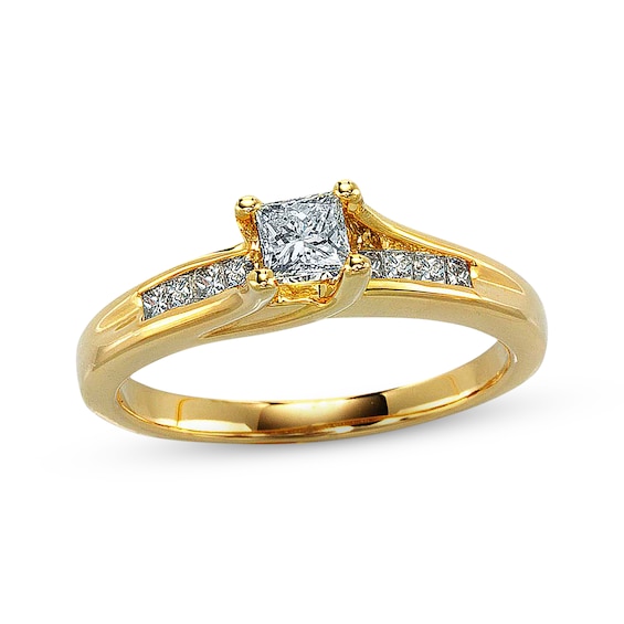 Previously Owned Diamond Engagement Ring 1/2 ct tw Princess-cut 14K Yellow Gold