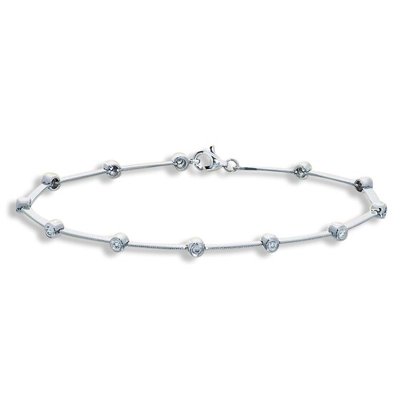 Previously Owned Bezel-Set Diamond Bracelet 1/4 ct tw 14K White Gold