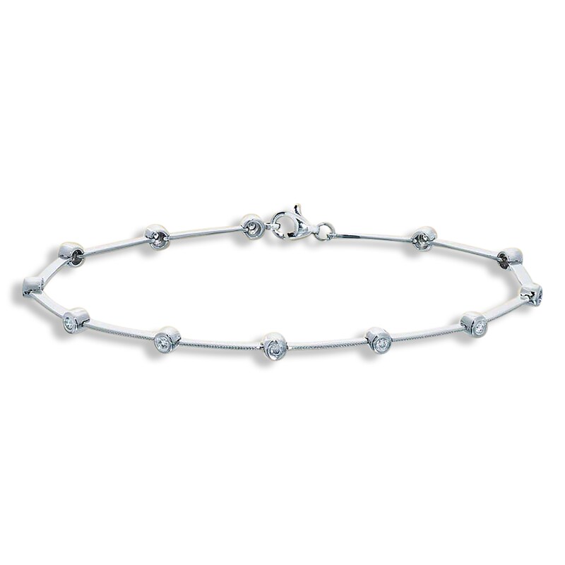 Previously Owned Bezel-Set Diamond Bracelet 1/4 ct tw 14K White Gold