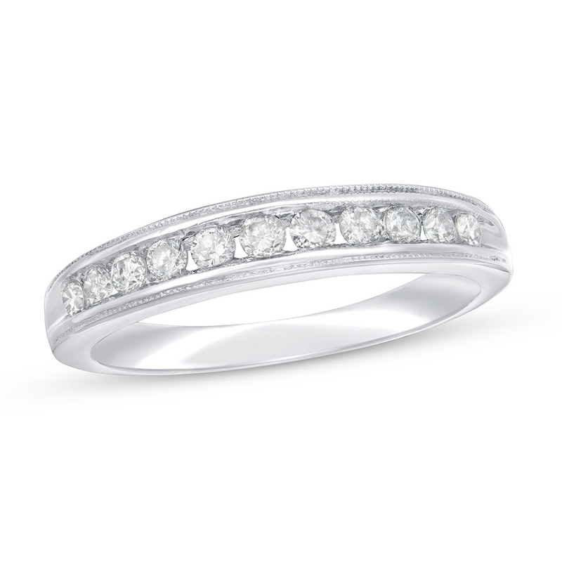 Main Image 1 of Previously Owned Diamond Wedding Band 1/4 ct tw Round-cut 14K White Gold