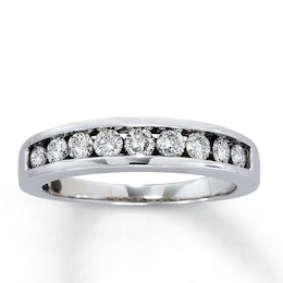 Previously Owned Diamond Wedding Band 5/8 ct tw Round-cut 14K White Gold