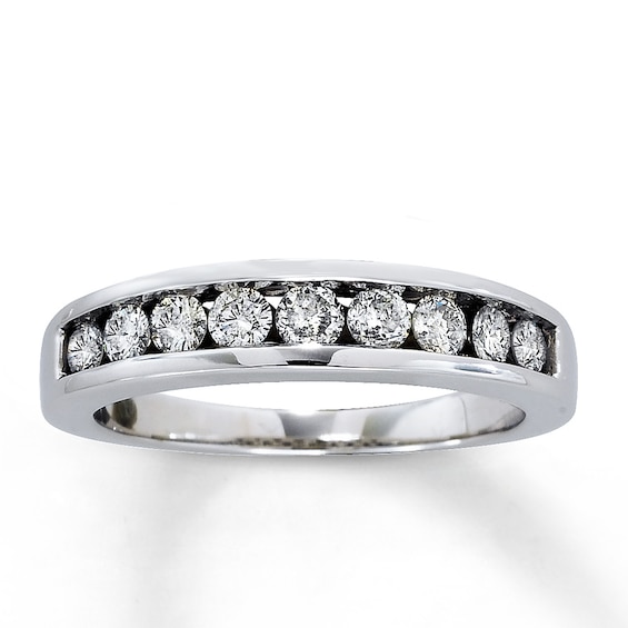 Previously Owned Diamond Wedding Band 5/8 ct tw Round-cut 14K White Gold