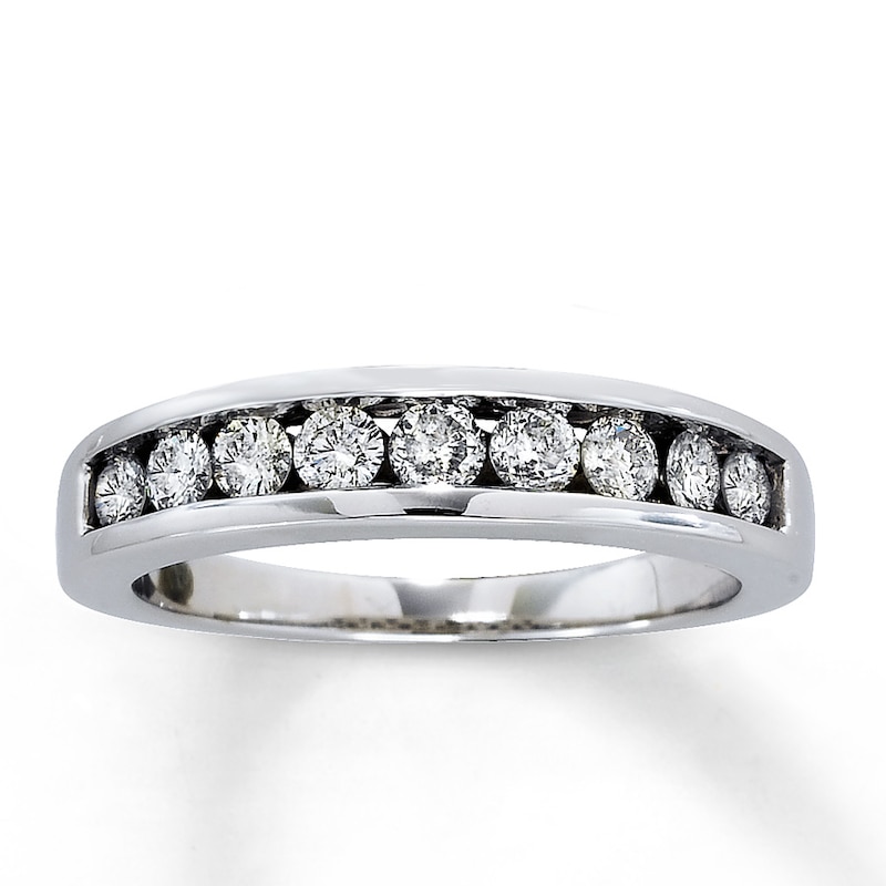 Main Image 1 of Previously Owned Diamond Wedding Band 5/8 ct tw Round-cut 14K White Gold