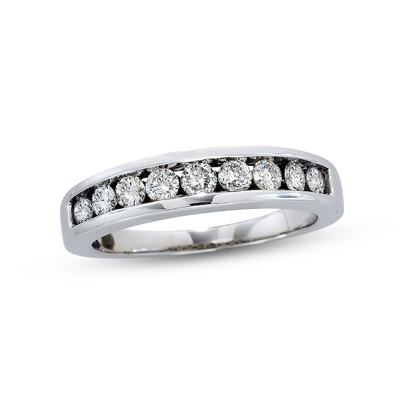 Previously Owned Diamond Wedding Band 3/8 ct tw Round-cut 14K White Gold