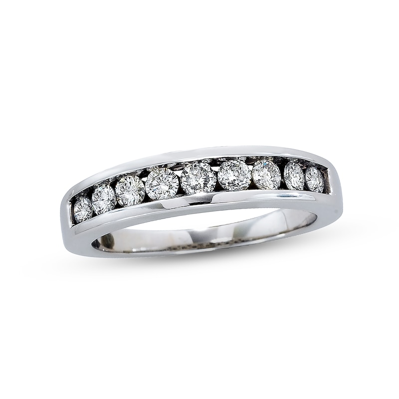 Main Image 1 of Previously Owned Diamond Wedding Band 3/8 ct tw Round-cut 14K White Gold