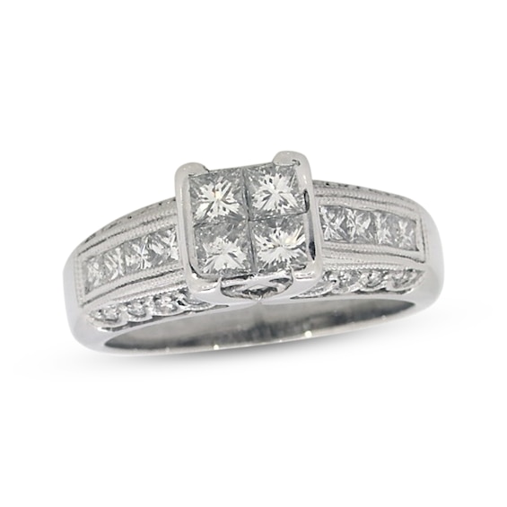 Previously Owned Diamond Engagement Ring 1 ct tw Princess-Cut 14K White Gold