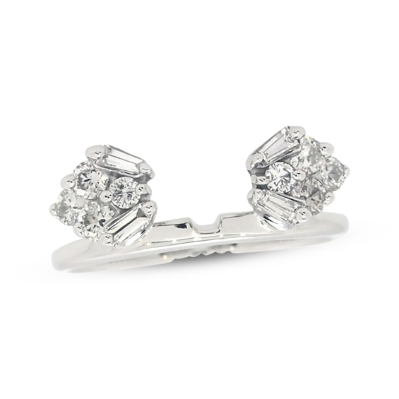 Previously Owned Diamond Enhancer Ring 1/2 ct tw Round/Baguette-cut 14K White Gold