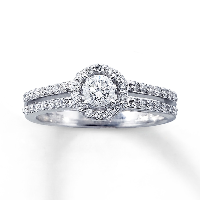 Previously Owned Diamond Engagement Ring 5/8 ct tw Round-cut 14K White Gold
