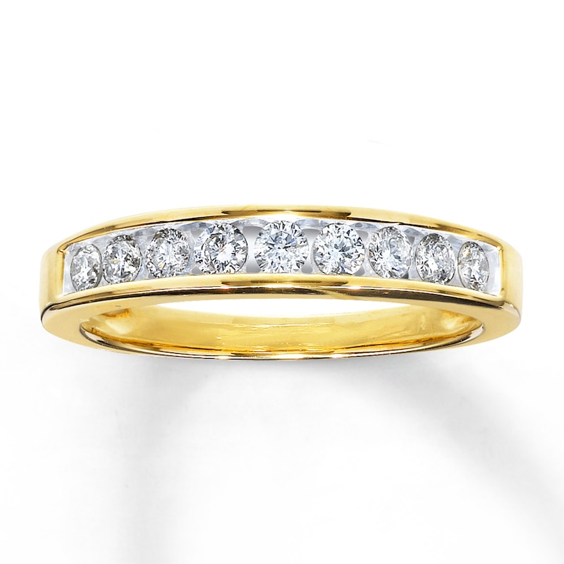 Previously Owned Diamond Wedding Band 3/8 ct tw Round-cut 14K Yellow Gold