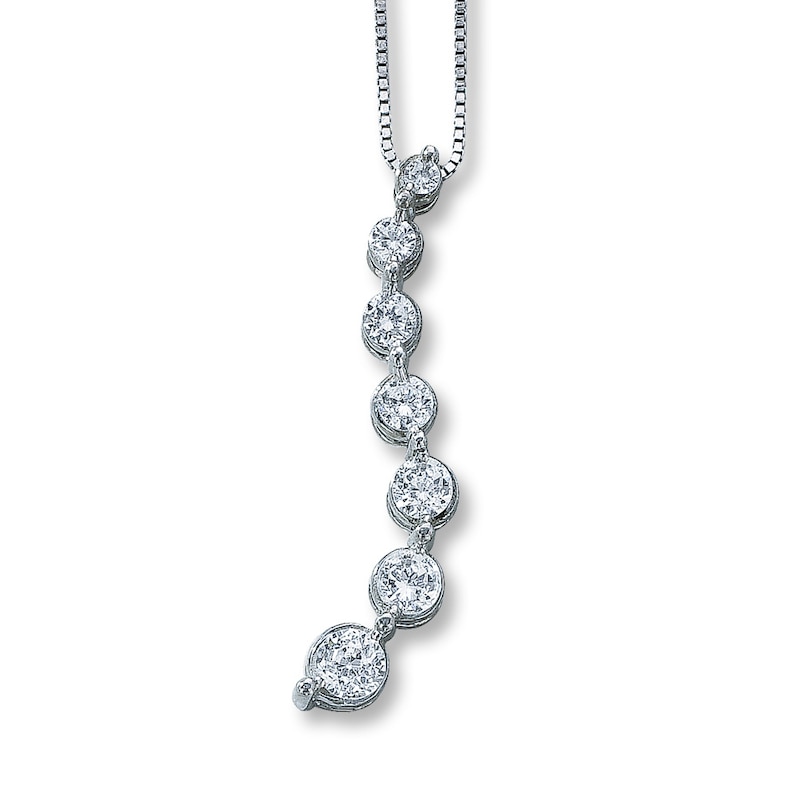 Previously Owned Diamond Necklace 1/2 ct tw Round-cut 14K White Gold 18"