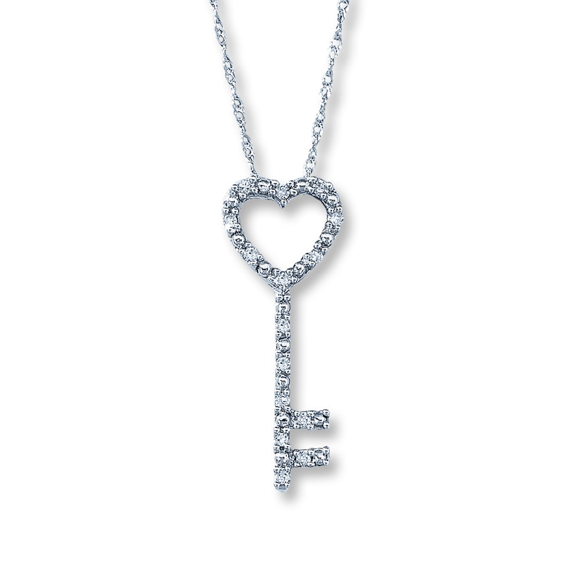 Main Image 1 of Previously Owned Necklace 1/10 ct tw Diamonds 10K White Gold 18&quot;