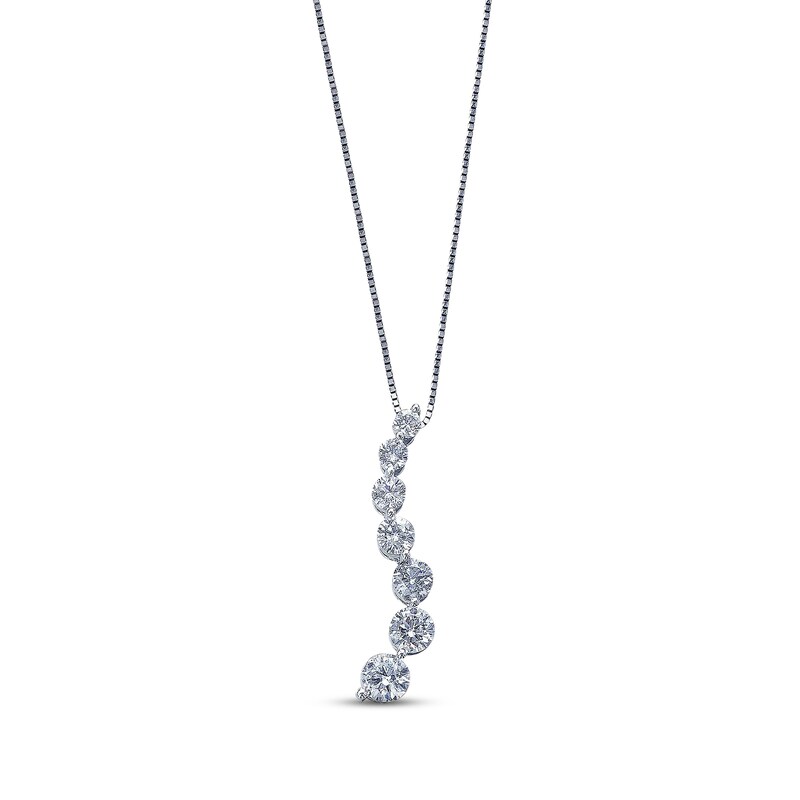 Previously Owned Diamond Journey Necklace 1-1/2 ct tw 14K White Gold