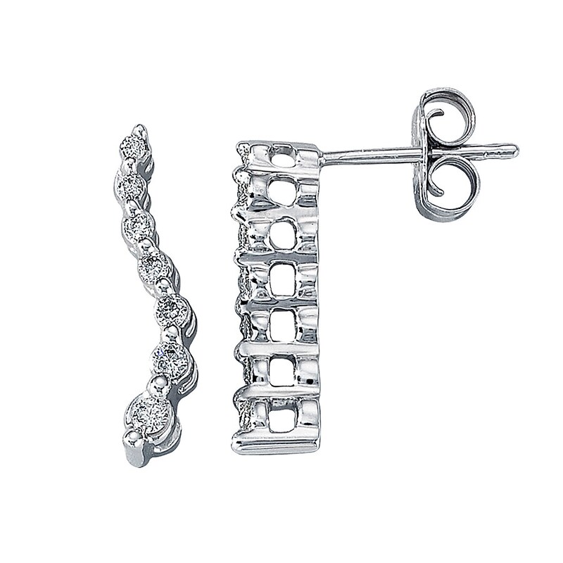 Main Image 1 of Previously Owned Diamond Earrings 1/6 ct tw 10K White Gold