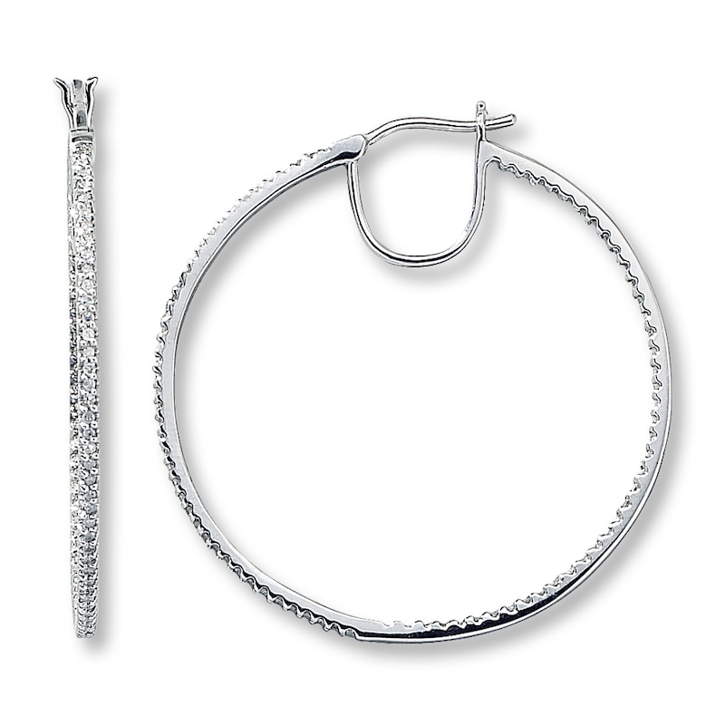Main Image 1 of Previously Owned Diamond Earrings 1/2 ct tw 10K White Gold
