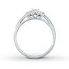 Thumbnail Image 1 of Previously Owned Three-Stone Diamond Ring 1/15 ct tw Round-cut 10K White Gold
