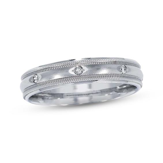 Previously Owned Diamond Wedding Band 1/8 ct tw Round-cut 14K White Gold