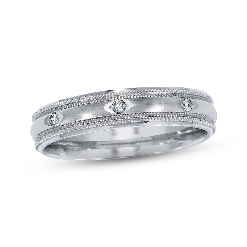 Main Image 1 of Previously Owned Diamond Wedding Band 1/8 ct tw Round-cut 14K White Gold