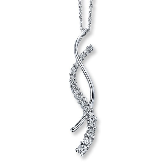 Previously Owned Diamond Necklace 1/4 ct tw Round-Cut 10K White Gold 18"