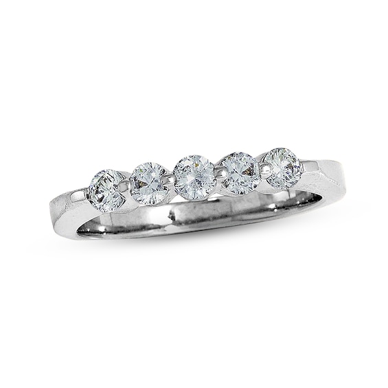 Previously Owned Diamond Anniversary Ring 1/2 ct tw Round-cut 14K White Gold
