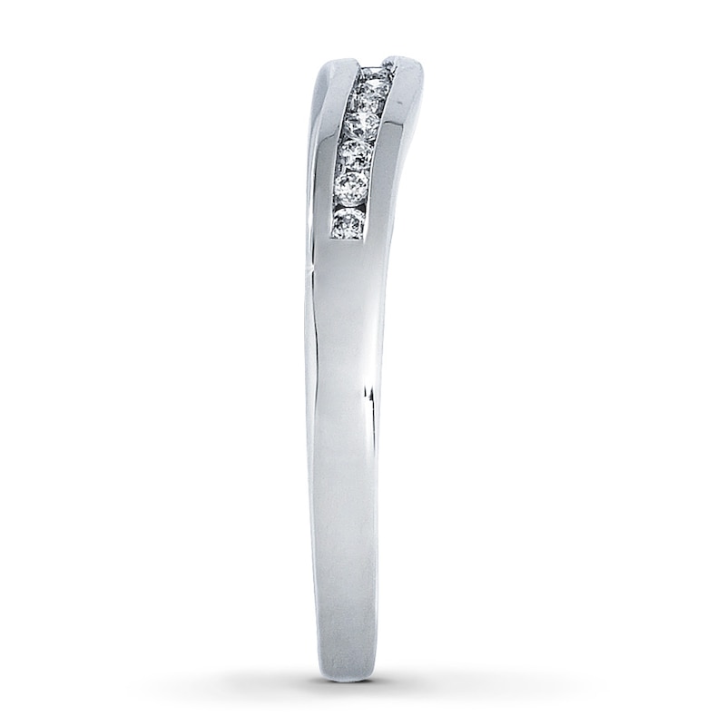 Main Image 3 of Previously Owned Wedding Band 1/6 ct tw Round-cut Diamonds 14K White Gold