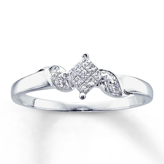 Previously Owned Promise Ring 1/6 ct tw Diamonds 14K White Gold
