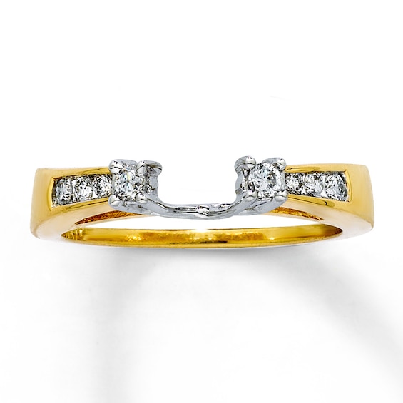 Previously Owned Diamond Enhancer Ring 1/5 ct tw Round-cut 14K Two-Tone Gold