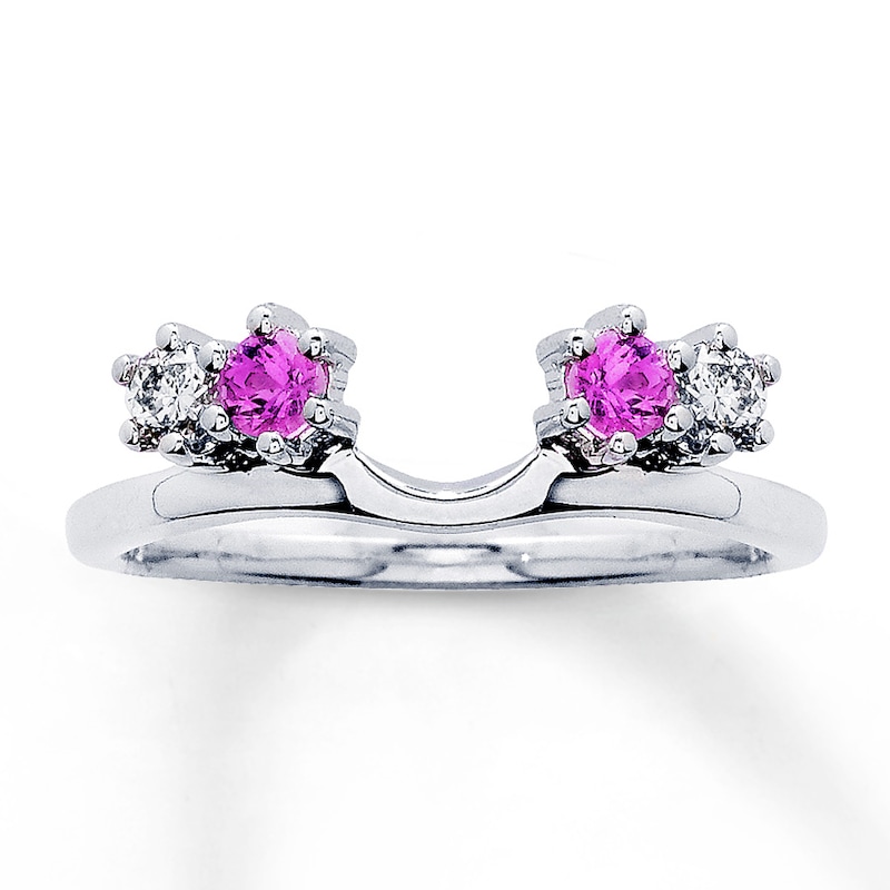 Main Image 1 of Previously Owned Pink Sapphire Enhancer Ring 1/2 ct tw Diamonds 14K White Gold