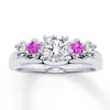 Previously Owned Pink Sapphire Enhancer Ring 1/2 ct tw Diamonds 14K White Gold