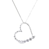 Previously Owned Journey Heart Necklace 3/4 cttw Diamond 14K White Gold 18"