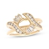 Previously Owned Diamond Enhancer Ring 1/2 ct tw Round/Baguette-cut 14K Yellow Gold