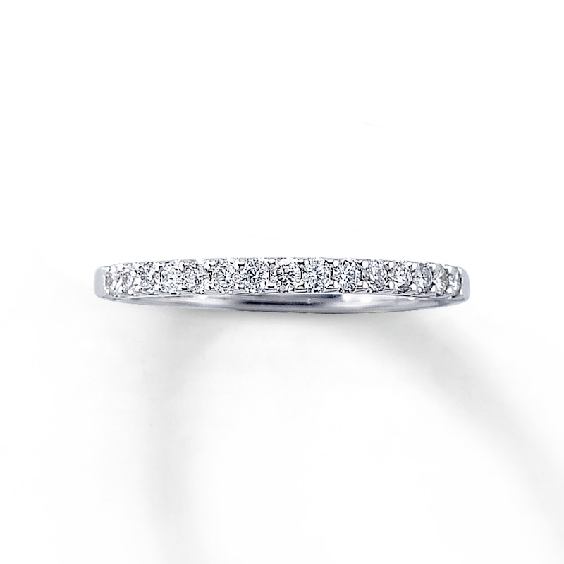 Main Image 1 of Previously Owned Wedding Band 1/4 ct tw Round-cut Diamonds 14K White Gold