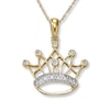 Thumbnail Image 1 of Previously Owned Crown Necklace 1/15 ct tw Diamonds 10K Yellow Gold