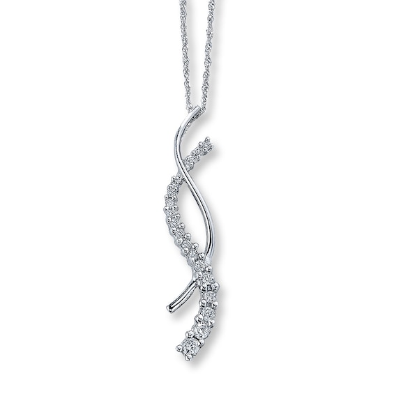 Previously Owned Necklace 1/4 ct tw Diamonds 10K White Gold 18"