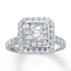 Previously Owned Diamond Engagement Ring 1-3/4 ct tw Round/Princess-Cut 14K White Gold