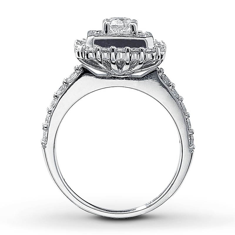 Main Image 2 of Previously Owned Diamond Engagement Ring 1-3/4 ct tw Round/Princess-Cut 14K White Gold