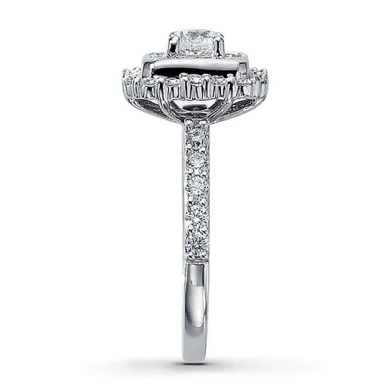 Main Image 3 of Previously Owned Diamond Engagement Ring 1-3/4 ct tw Round/Princess-Cut 14K White Gold