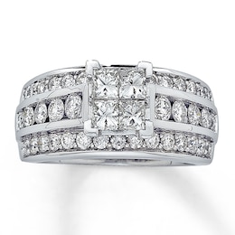 Previously Owned Diamond Engagement Ring 1-3/4 ct tw Princess/Round 14K White Gold