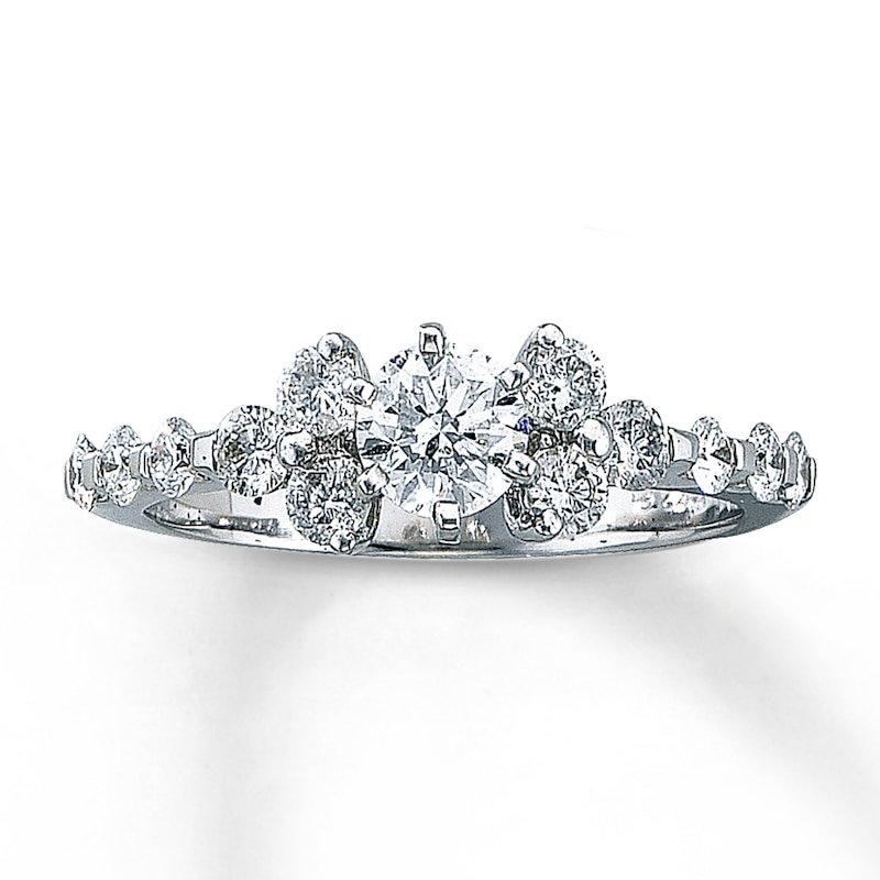 Main Image 1 of Previously Owned Diamond Engagement Ring 1 ct tw Round-cut 14K White Gold