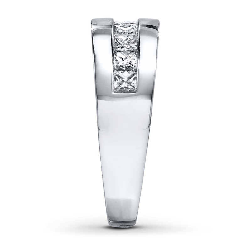Main Image 3 of Previously Owned Men's Diamond Band 1-1/2 ct tw Square-cut 14K White Gold