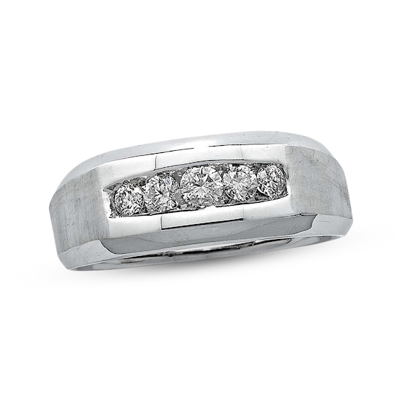Previously Owned Men's Diamond Wedding Band 1/2 ct tw 14K White Gold