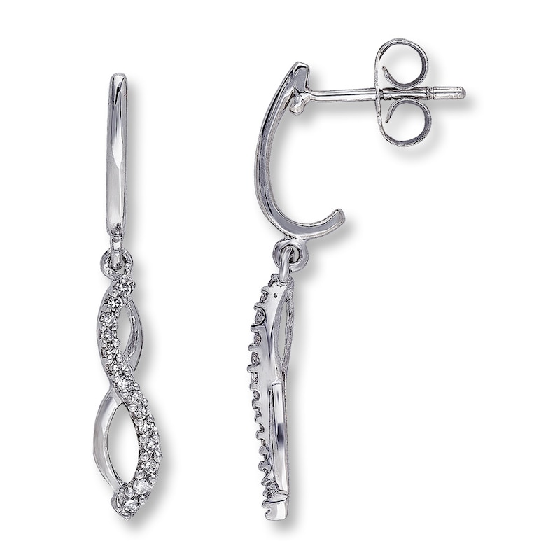 Main Image 1 of Previously Owned Earrings 1/10 ct tw Diamonds 10K White Gold