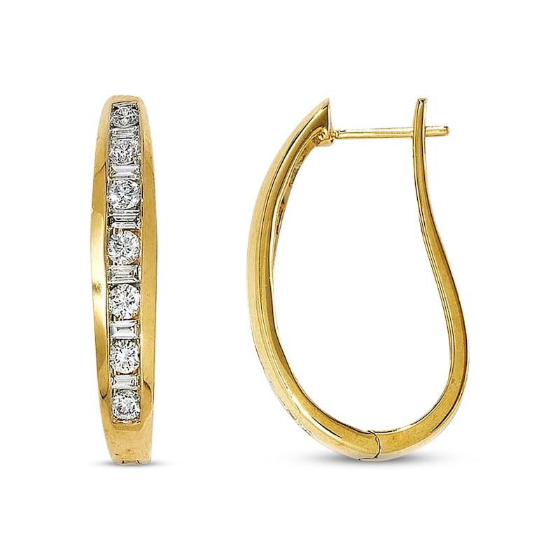 Previously Owned Diamond Hoop Earrings 1 ct tw 14K Yellow Gold