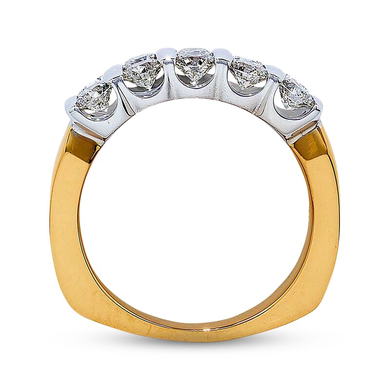 Main Image 2 of Previously Owned Diamond Anniversary Band 1-1/2 ct tw Round-cut 18K Two-Tone Gold