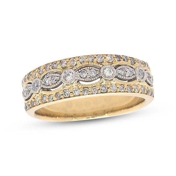 Previously Owned Diamond Fashion Ring 3/8 cttw Round-cut 14K Two-Tone Gold