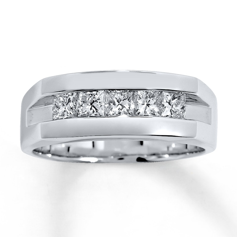 Previously Owned Men's Diamond Wedding Band 1 ct tw Square-Cut 14K ...