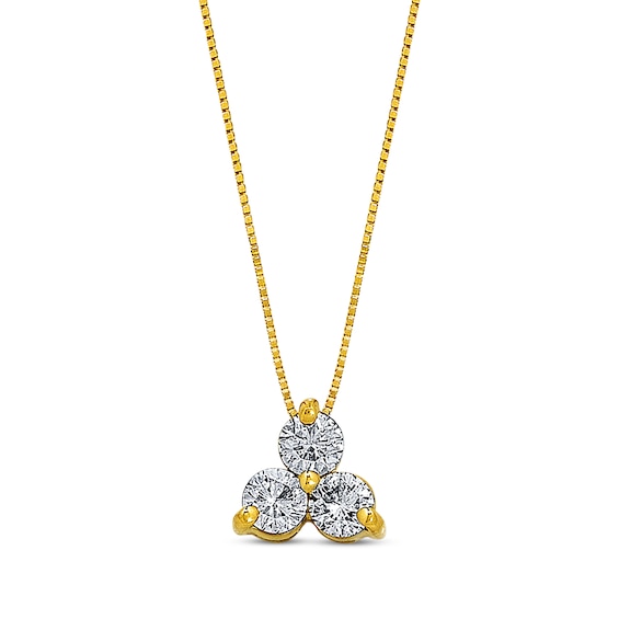 Previously Owned Diamond Clover Necklace 5/8 cttw 18K Yellow Gold