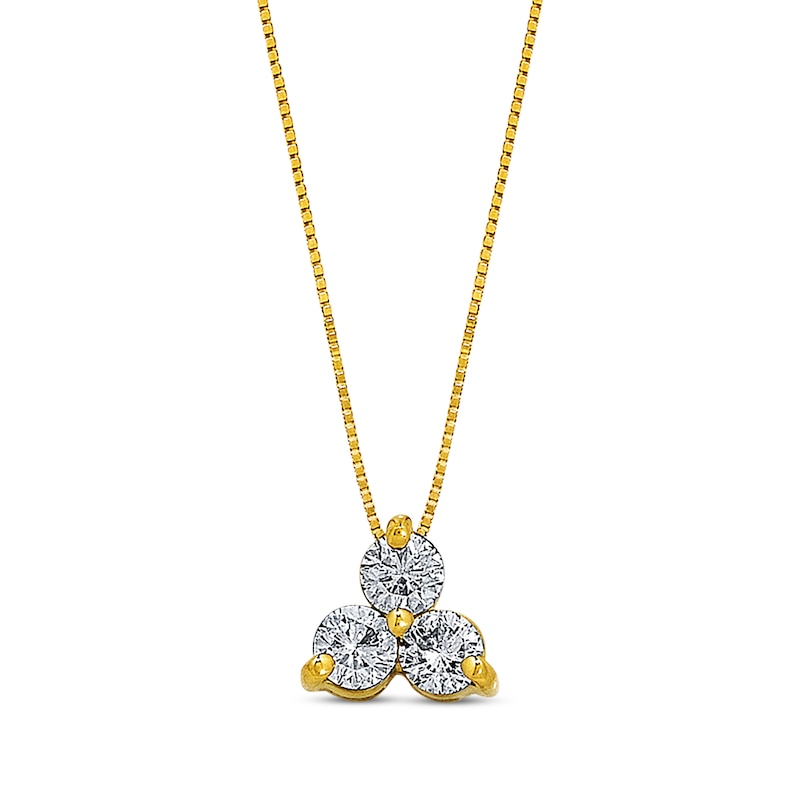 Main Image 1 of Previously Owned Diamond Clover Necklace 5/8 cttw 18K Yellow Gold
