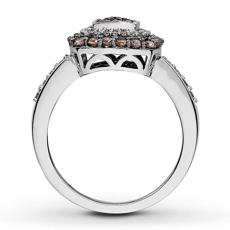 Previously Owned Brown & White Diamond Ring 3/4 ct tw 14K White Gold